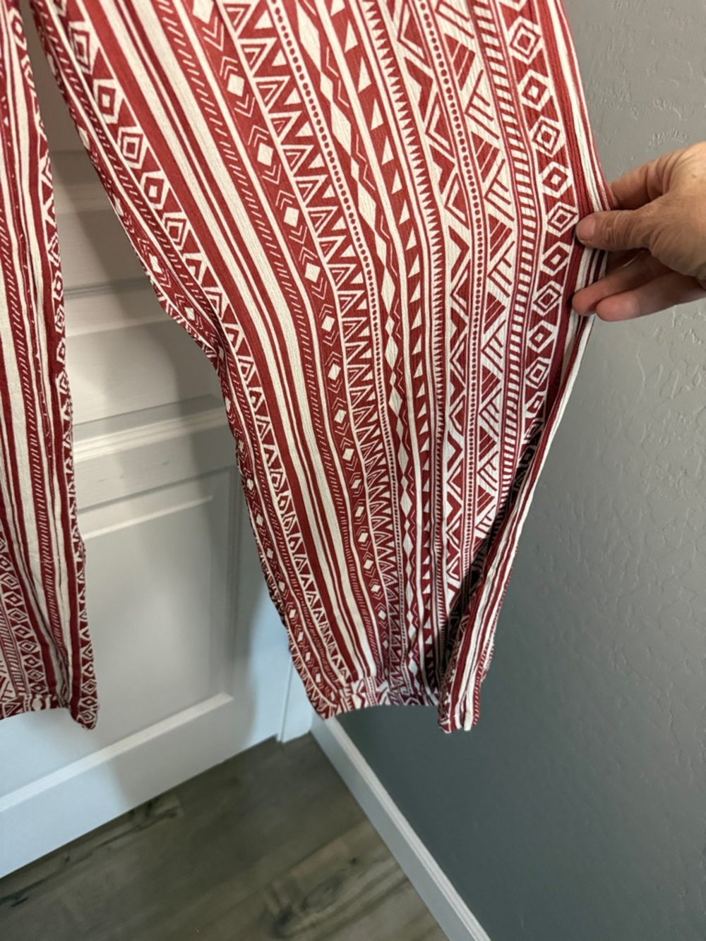 Hayden Rust & White Aztec Wide-Leg Palazzo Pants - Picture 5 of 7